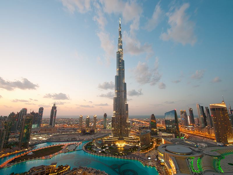Burj Khalifa sunset, Dubai
