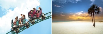 Busch Gardens rollercoaster & St Petes beachfront