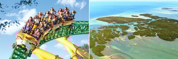 Busch Gardens Rollercoaster & Aerial view of Florida Keys