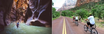 Cable Mountain Lodge, Bottom-Up Narrows Hike and Biking