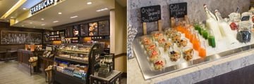 Calgary Downtown Marriott Hotel, Starbucks and Breakfast Buffet