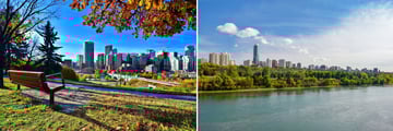 Skylines of Calgary & Edmanton Cities