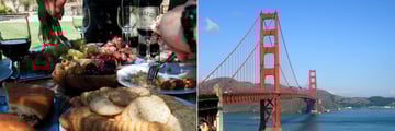 napa valley food and golden gate bridge in san francisco