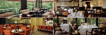 Clockwise from top left: Gonbei, Dining Room, Dining Room terrace, and Gonbei at Cameron Highlands Resort