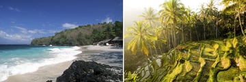 Candidasa Beach & Terraced Rice Field landscapes, Bali