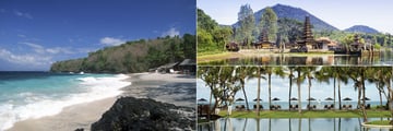 Candidasa beach, Ulun Danu Temple and Samaya Seminyak pool