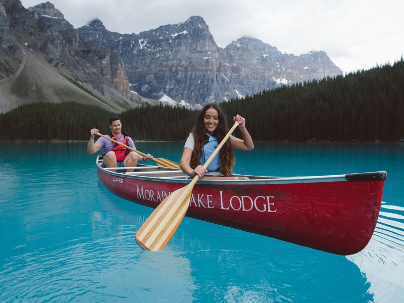 Canoeing on Moraine Lake