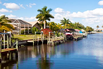 Wealthy canals in Cape Coral