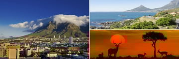 Views of Table Mountain, Cape Town and Kruger National Park