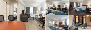 Capital Hill Hotel & Suites, (clockwise from left): Executive Suite, Double Queen, Queen Room, Hotel Lobby and King Room