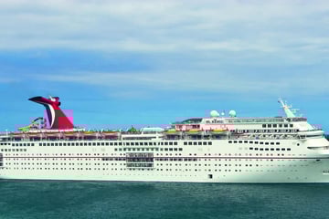 Carnival Ecstacy cruising via South Beach, Florida