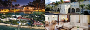Casa Marina, A Waldorf Astoria Resort, (clockwise from top left): Pool at Night, Entrance, Lobby and Aerial View of the Hotel