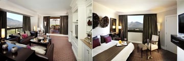 Flamingo Suite Living Room and Bedroom at The Cascades Hotel
