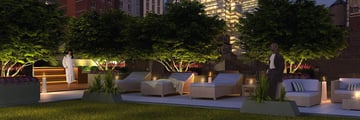 Cassa Times Square Hotel and Residences, Rooftop Garden at Night
