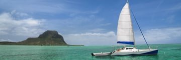Catamaran sailing in Mauritius