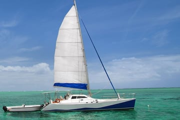 Catamaran sailing in Mauritius