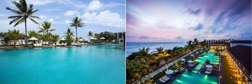 Centara Ceysands Resort & Spa, Pool and Aerial View of Resort and Pool in Evening