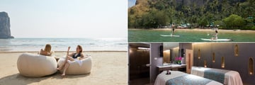 Beach loungers, paddle boarding, and the spa at Centara Grand Beach Resort, Krabi