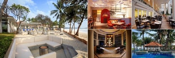 Centara Grand Beach Resort, Koh Samui, (clockwise from left): Coast Beach Bar, Coast Beach Bar Interior, Palm Grove, Dip & Sip and Islander