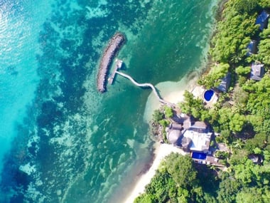 Aerial view of Cerf Island Resort