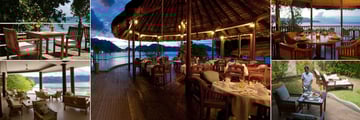 Cerf Island Resort, Poolside Dining, Zepis Restaurant, Zepis Restaurant, In-Villa Dining and Pool Bar Lounge