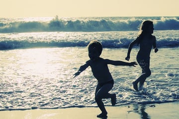 Children playing on the beach