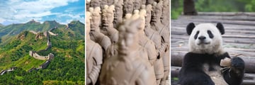 Great Wall of China, Terracotta Warriors, Panda at Chengdu
