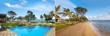Cinnamon Bey Beruwala, Deluxe Wing Pool and Main Pool View From Beach