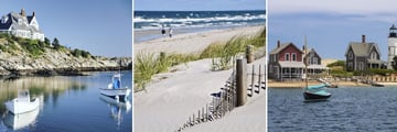 Cliff Walk in Rhode Island, and Cape Cod beachfront and waterfront
