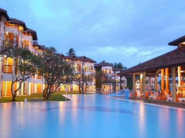 Main building at night