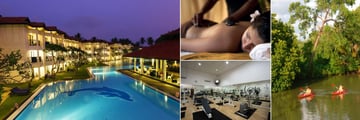 Club Hotel Dolphin, Waikkal, Hotel Pool and Flippers Bar at Night, Spa Hot Stone Therapy, Kayaking and Gym