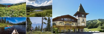 Coast Sundance Lodge, Local Activities - Hiking, 18 Hole Golf Course, Exterior of Lodge, Biking and Canoeing