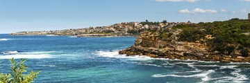 The coastline of Bondi Beach, Sydney