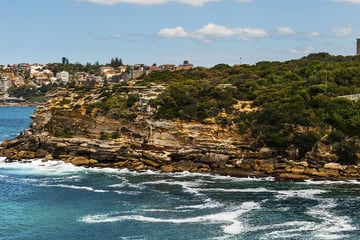 The coastline of Bondi Beach, Sydney