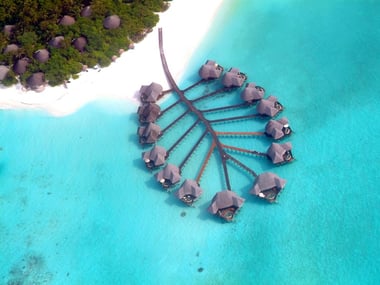 Coco Palm Dhuni Kolhu, aerial of Lagoon Villas