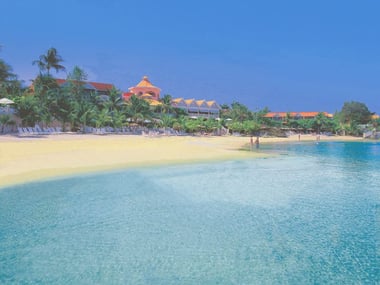 View of Coco Reef Resort from the beach