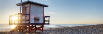 Lifeguard hut along Cocoa Beach