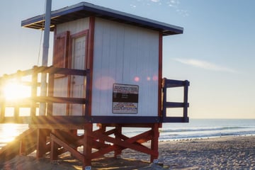 Lifeguard hut along Cocoa Beach