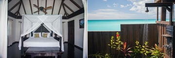 COCOS Hotel Cottage bedroom and outdoor shower