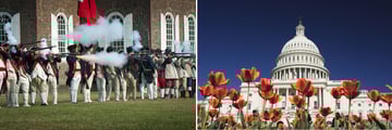 Colonial Williamsburg & US Capitol Building in Washington, D.C