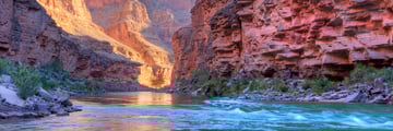 The Colorado River flowing through the Grand Canyon