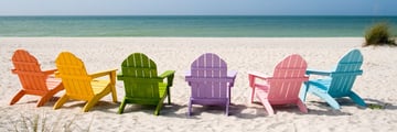 Coloured beach chairs in Florida
