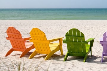 Coloured beach chairs in Florida