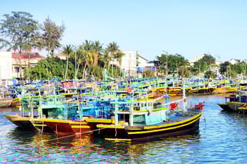 Colourful fishing boats in Phan Thiet