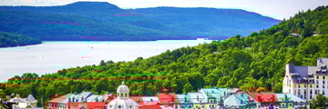 Colourful rooftops in Mont Tremblant