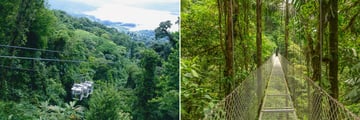 Sky trams and suspension bridges in Monteverde, Costa Rica