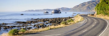 Coastal roads in New Zealand
