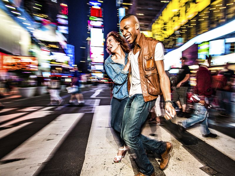 Couple enjoying the New York City nightlife