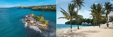 Private island and main beach at Couples Tower Isle