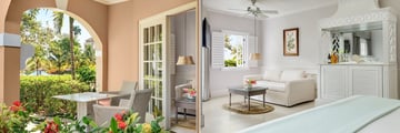 Couples Sans Souci beachfront suite terrace and living room